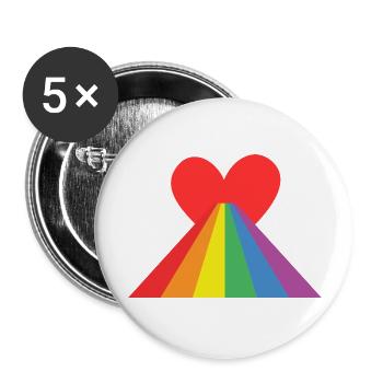 L'amour est dans mon coeur - Lot de 5 grands badges (56 mm) - blanc - Devant