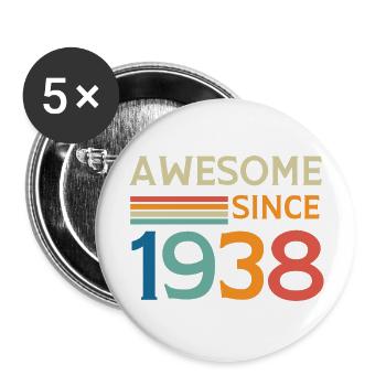 Großartig seit 1938 - Buttons groß 56 mm (5er Pack) - Weiß - Vorne
