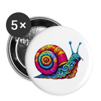 Snail - Buttons large 2.2''/56 mm (5-pack) - white - Front