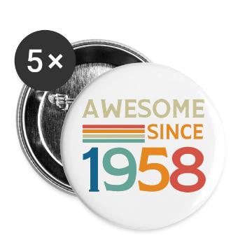 Großartig seit 1958 - Buttons groß 56 mm (5er Pack) - Weiß - Vorne