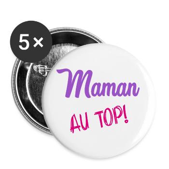 MAMA. MUTTERTAG. SCHÖNEN MUTTERTAG - Buttons groß 56 mm (5er Pack) - Weiß - Vorne