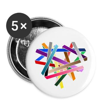 LOVE - wrapped criss-cross - Buttons large 2.2''/56 mm (5-pack) - white - Front