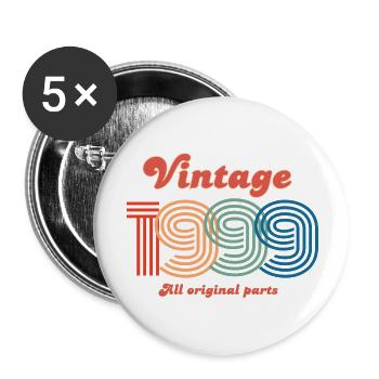 Vintage 1999 all original parts - Buttons large 2.2''/56 mm (5-pack) - white - Front