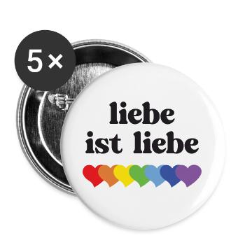 LGBT Pride Month - Liebe ist Liebe - Buttons large 2.2''/56 mm (5-pack) - white - Front