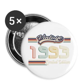 Original 1993 Vintage Edition Retro Geburtstag - Buttons groß 56 mm (5er Pack) - Weiß - Vorne
