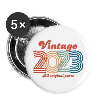 Jahrgang 2023 Ausgabe - Buttons groß 56 mm (5er Pack) - Weiß - Vorne