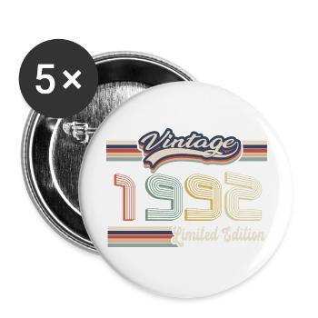 Original 1992 Vintage Edition Retro Geburtstag - Buttons groß 56 mm (5er Pack) - Weiß - Vorne