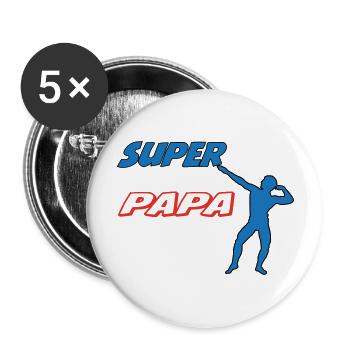 PAPA - Lot de 5 grands badges (56 mm) - blanc - Devant
