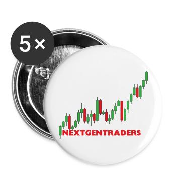 NextGenTraders - Buttons groß 56 mm (5er Pack) - Weiß - Vorne