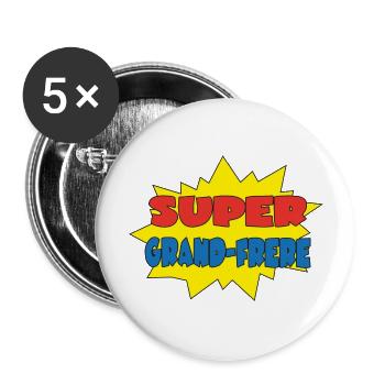 GROßER BRUDER - Buttons groß 56 mm (5er Pack) - Weiß - Vorne