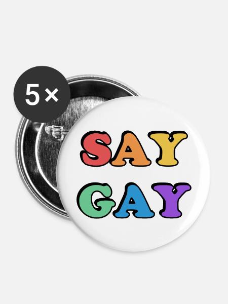 SAG GAY - Buttons groß 56 mm (5er Pack) - Weiß