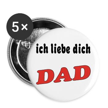 Ich liebe dich DAD - Lot de 5 grands badges (56 mm) - blanc - Devant
