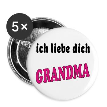 ich liebe dich GRANDMA - Lot de 5 grands badges (56 mm) - blanc - Devant