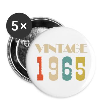 1982 Vintage Édition limitée Cadeau - Lot de 5 grands badges (56 mm) - blanc - Devant
