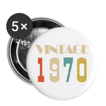 1977 Vintage Geschenk in limitierter Auflage - Buttons groß 56 mm (5er Pack) - Weiß - Vorne