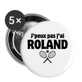tennis, fan de tennis, match de tennis - Lot de 5 grands badges (56 mm) - blanc - Devant