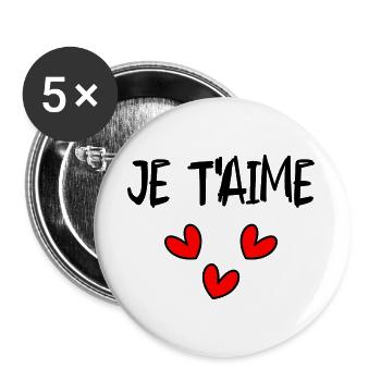 HAPPY FATHER'S DAY. DAD. FATHER'S DAY. FATHER - Buttons large 2.2''/56 mm (5-pack) - white - Front