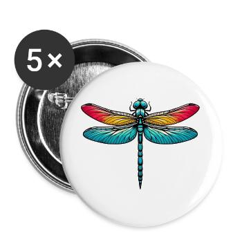 Dragonfly - Buttons large 2.2''/56 mm (5-pack) - white - Front