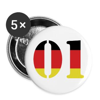 1 Number Jersey Germany - Buttons large 2.2''/56 mm (5-pack) - white - Front