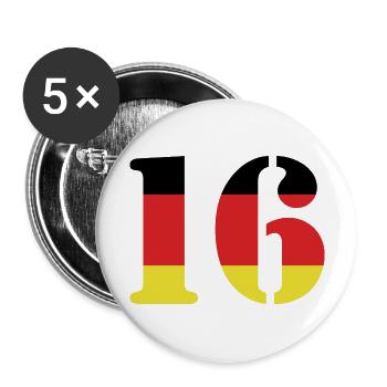 16 Numéro Jersey Allemagne - Lot de 5 grands badges (56 mm) - blanc - Devant