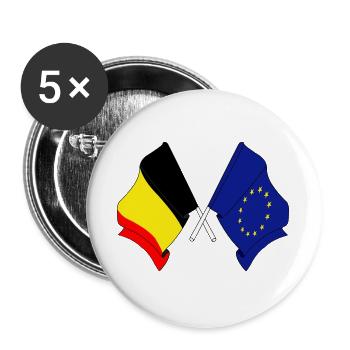 Flag Belgium Europe - Buttons large 2.2''/56 mm (5-pack) - white - Front