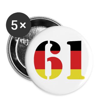 61 Numéro Jersey Allemagne - Lot de 5 grands badges (56 mm) - blanc - Devant