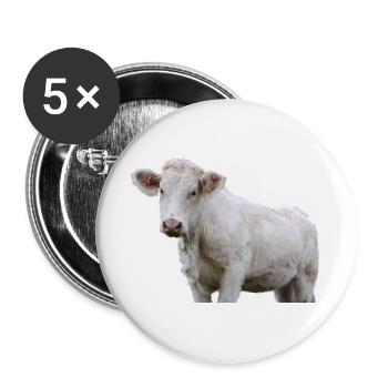 Kuh - Buttons groß 56 mm (5er Pack) - Weiß - Vorne