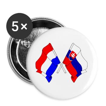 Flagge der Niederlande, Slowakei - Buttons groß 56 mm (5er Pack) - Weiß - Vorne