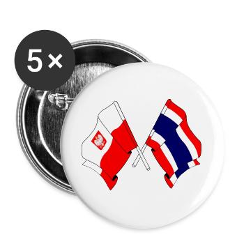 Flagge Polen, Thailand - Buttons groß 56 mm (5er Pack) - Weiß - Vorne