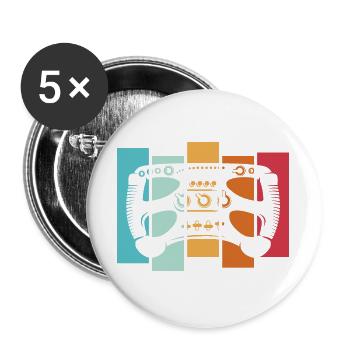 retro racing sim formula Lenkrad vintage Auto Logo - Buttons groß 56 mm (5er Pack) - Weiß - Vorne