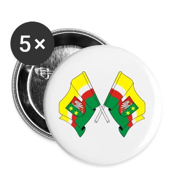 Two flags Lubusz - Buttons large 2.2''/56 mm (5-pack) - white - Front