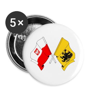 Flag Poland, Pomerania - Buttons large 2.2''/56 mm (5-pack) - white - Front
