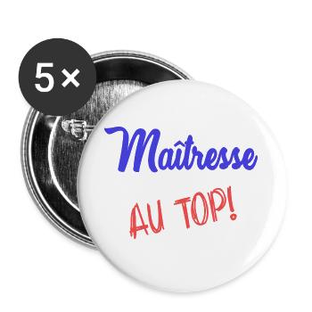 MISTRESS. THANK YOU. THANK YOU MISTRESS - Buttons large 2.2''/56 mm (5-pack) - white - Front