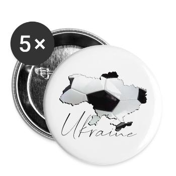 Ukraine Map Framed Real Football EN - Buttons large 2.2''/56 mm (5-pack) - white - Front