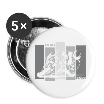 Moto Racing Moto Moto Illustration Icône - Lot de 5 grands badges (56 mm) - blanc - Devant