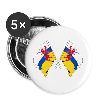 Two flags of the province of Limburg - Buttons large 2.2''/56 mm (5-pack) - white - Front