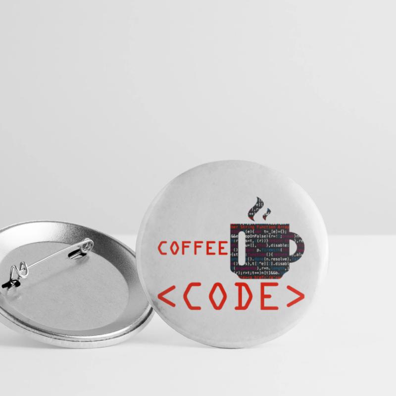 Programmers generate code from coffee Buttons large 2.2''/56 mm (5-pack)