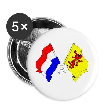 Drapeau des Pays-Bas, Hollande méridionale croisé - Lot de 5 grands badges (56 mm) - blanc - Devant
