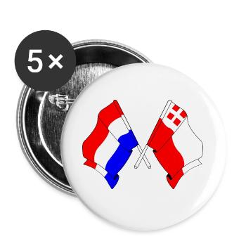 Flag of Netherlands, Utrecht crossed - Buttons large 2.2''/56 mm (5-pack) - white - Front