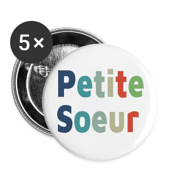 Birth, little sister, daughter - Buttons large 2.2''/56 mm (5-pack) - white - Front
