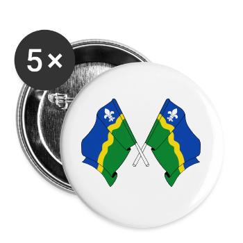 Two flags of the province of Flevoland - Buttons large 2.2''/56 mm (5-pack) - white - Front