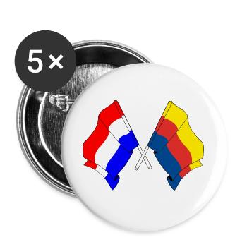 Flagge Niederlande, Flagge Nordholland gekreuzt - Buttons groß 56 mm (5er Pack) - Weiß - Vorne
