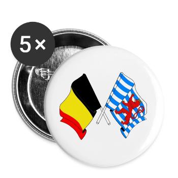 Flag of Belgium, Luxembourg - Buttons large 2.2''/56 mm (5-pack) - white - Front