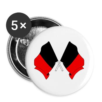 Deux drapeaux de Namur Belgique - Lot de 5 grands badges (56 mm) - blanc - Devant