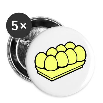 Eier symbol - Buttons groß 56 mm (5er Pack) - Weiß - Vorne