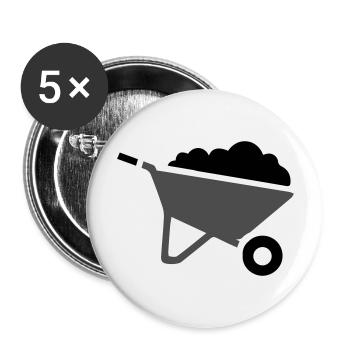 Symbole de la brouette - Lot de 5 grands badges (56 mm) - blanc - Devant