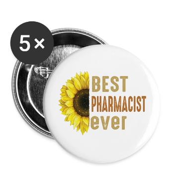 future vintage retro pharmacist pharmacy tech - Lot de 5 grands badges (56 mm) - blanc - Devant
