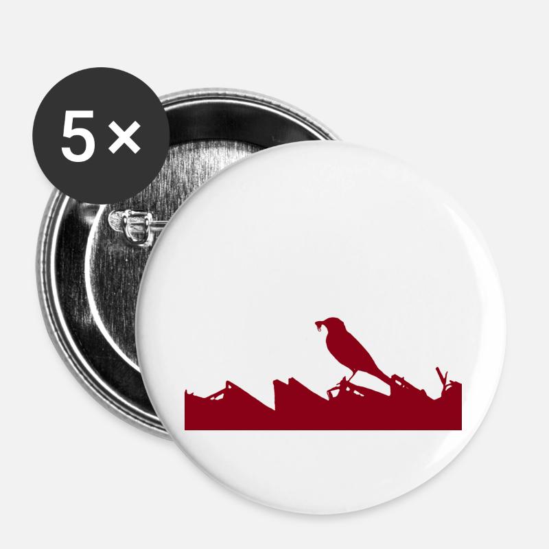 Superpower: Wagtail - Buttons large 2.2''/56 mm (5-pack) - white