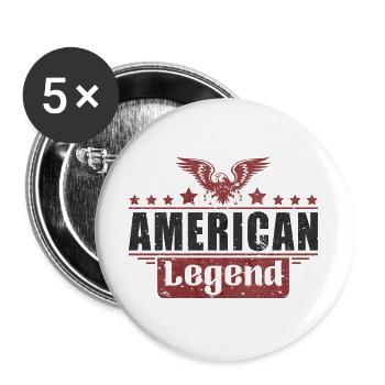 Amerikanische Legende - Buttons groß 56 mm (5er Pack) - Weiß - Vorne