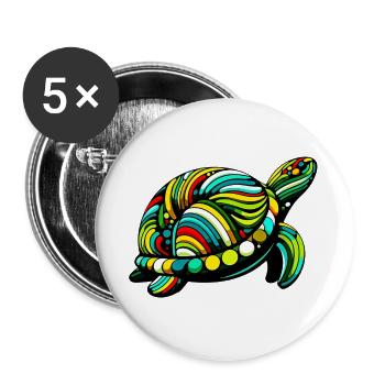 Turtle - Buttons large 2.2''/56 mm (5-pack) - white - Front